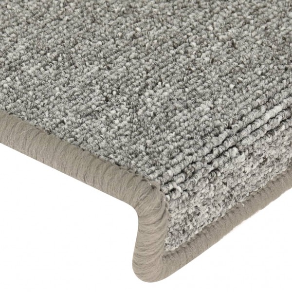 Alfombras de peldaños de escalera 15uds blanco y gris 65x21x4cm M 5