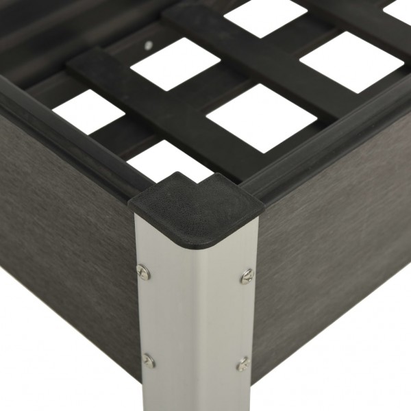 Mesa de cultivo para jardín WPC gris 75x40x75 cm M 4
