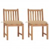 Cadeiras de jardim c/ almofadões 2 pcs madeira de teca maciça 1