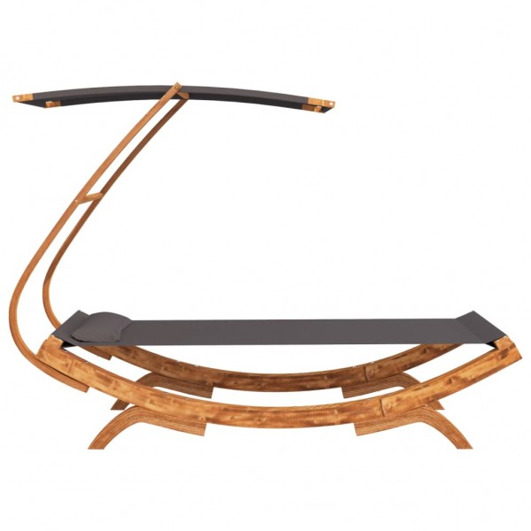 Espreguiçadeira c/ toldo 100x190x134cm madeira curva antracite M 4