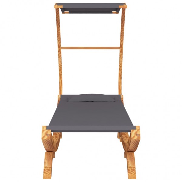 Tumbona con dosel madera curvada gris antracita 100x190x134 cm M 5