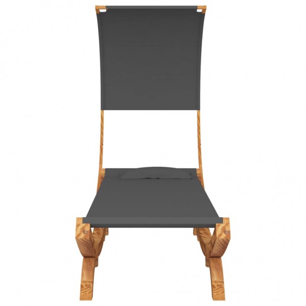 Tumbona con dosel madera curvada gris antracita 100x200x126cm M 3