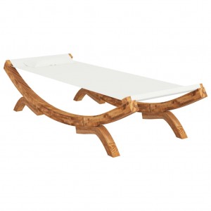 Espreguiçadeira exterior 100x188.5x44cm madeira curva cor creme H