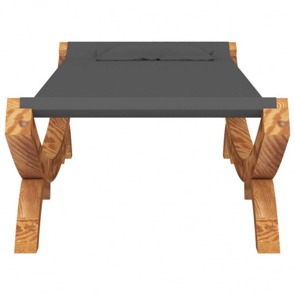 Tumbona con dosel madera curvada gris antracita 100x188.5x44 cm M 3