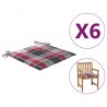 Almofadões cadeiras jardim 6pcs tecido oxford xadrez vermelho 1