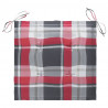 Cojines de silla de jardín 6 uds tela a cuadros rojo 50x50x3 cm 4