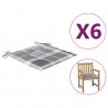 Almofadões cadeiras jardim 6pcs tecido oxford xadrez cinzento 1