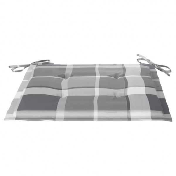 Almofadões cadeiras jardim 6pcs tecido oxford xadrez cinzento M 3