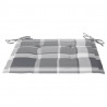 Cojines de silla de jardín 6 uds tela a cuadros gris 50x50x3 cm 3