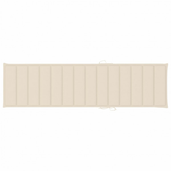 Cojín de tumbona de tela Oxford crema 200x50x3 cm M 3