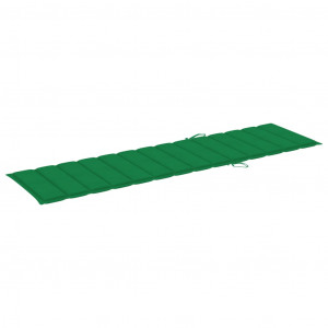 Cojín de tumbona de tela Oxford verde 200x50x3 cm H