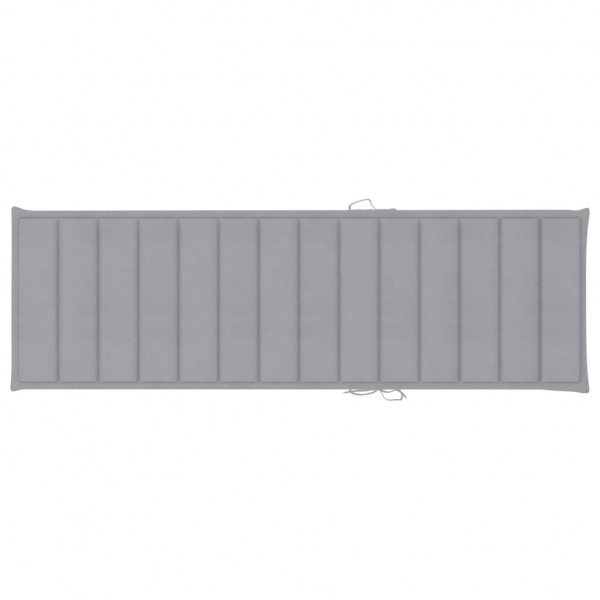 Cojín de tumbona de tela Oxford gris 200x70x3 cm M 3