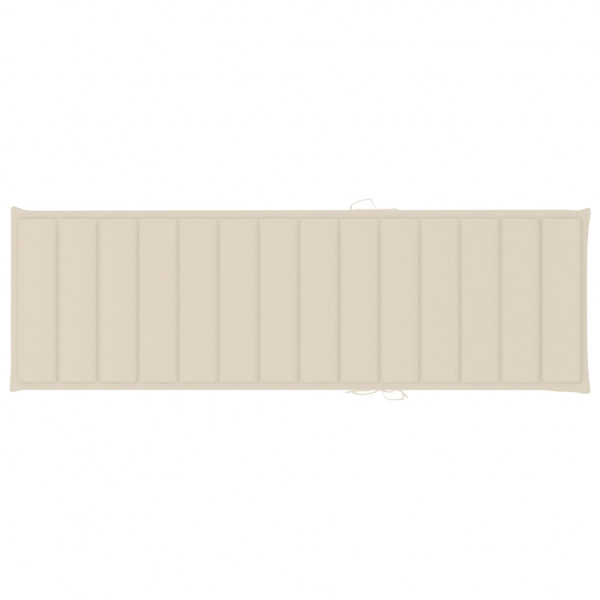 Cojín de tumbona de tela Oxford crema 200x70x3 cm M 3