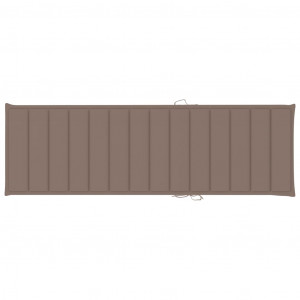 Cojín de tumbona de tela Oxford gris taupé 200x70x3 cm H