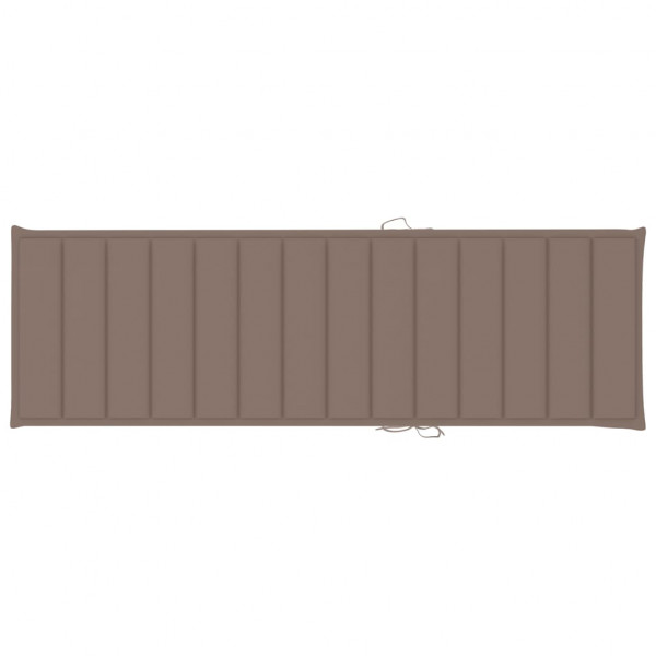 Cojín de tumbona de tela Oxford gris taupé 200x70x3 cm M 2