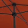 Guarda-sol de praia 200x125 cm terracotta 2