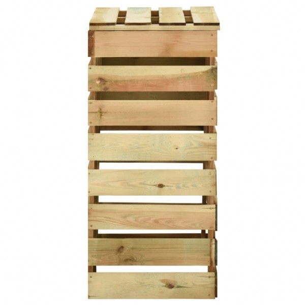 Compostador de láminas madera de pino impregnada 80x50x100 cm M 5