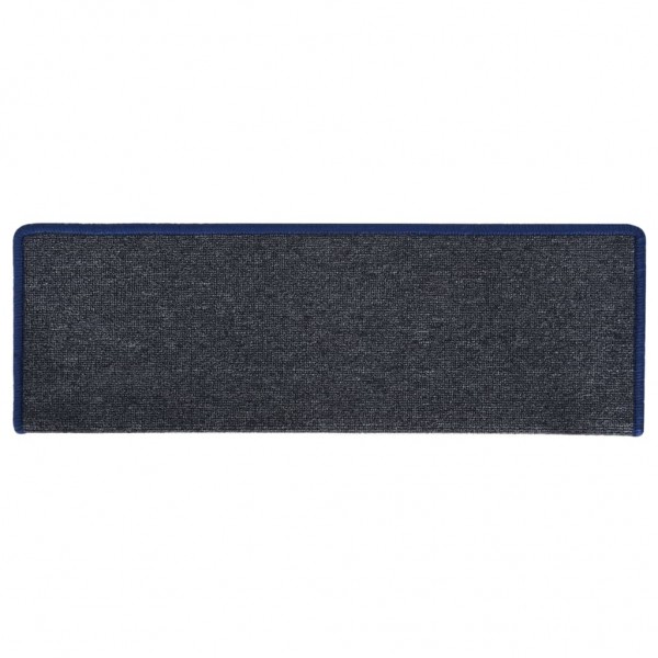 Alfombras de peldaños de escalera 15 uds gris y azul 65x21x4 cm M 4