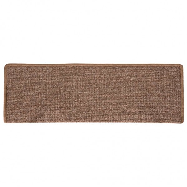 Tapete/carpete para degraus 15 pcs 65x21x4 cm castanho M 4