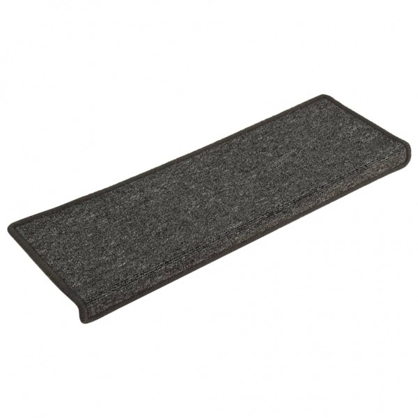 Alfombras de peldaños de escalera 15 uds gris y negro 65x21x4cm M 2