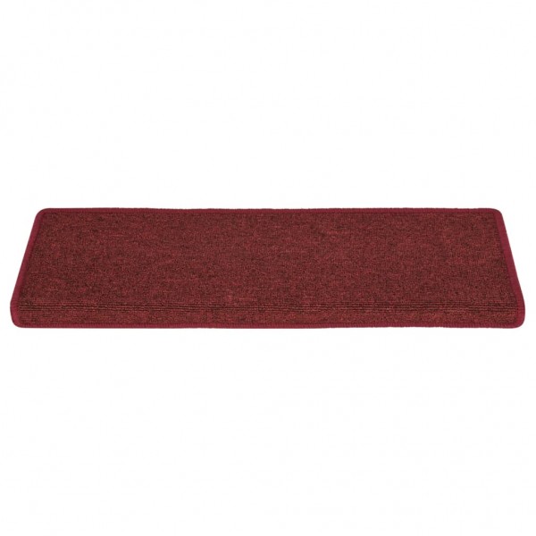 Alfombras de peldaños de escalera 15 uds rojo mate 65x21x4 cm M 3