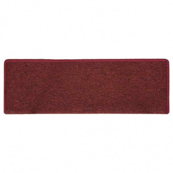 Alfombras de peldaños de escalera 15 uds rojo mate 65x21x4 cm M 4