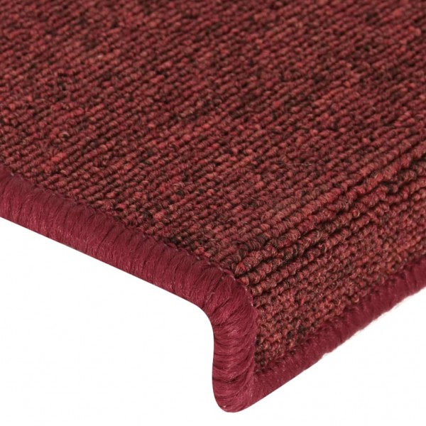 Alfombras de peldaños de escalera 15 uds rojo mate 65x21x4 cm M 5