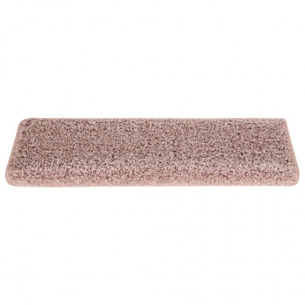 Alfombras de peldaños de escalera 15uds blanco y rosa 65x21x4cm M 3