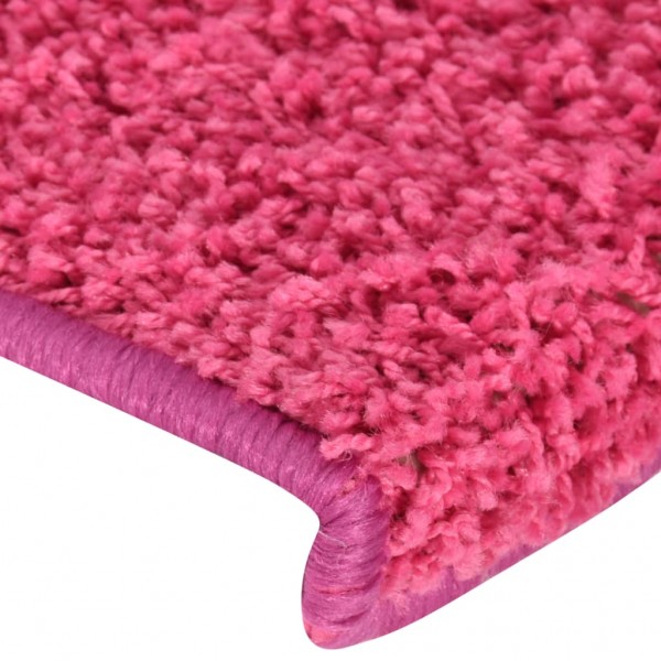 Alfombras de peldaños de escalera 15 uds rosa 65x21x4 cm M 5