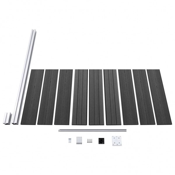 Painel de cerca 95x186 cm WPC preto M 4