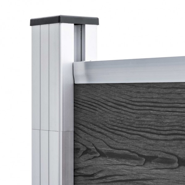 Painel de cerca 95x186 cm WPC preto M 5