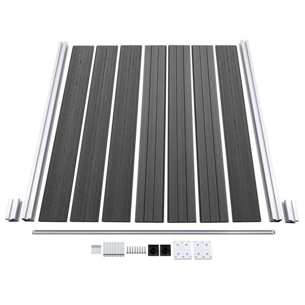 Panel de valla WPC negro 180x146 cm M 4