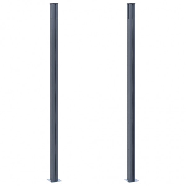 Postes de cerca 2 pcs alumínio 185 cm cinzento-escuro M 3