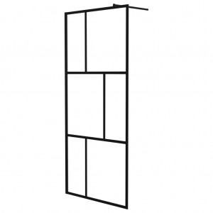 Mampara de ducha accesible con vidrio templado negro 90x195 cm H