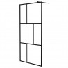Mampara de ducha accesible con vidrio templado negro 100x195 cm 2