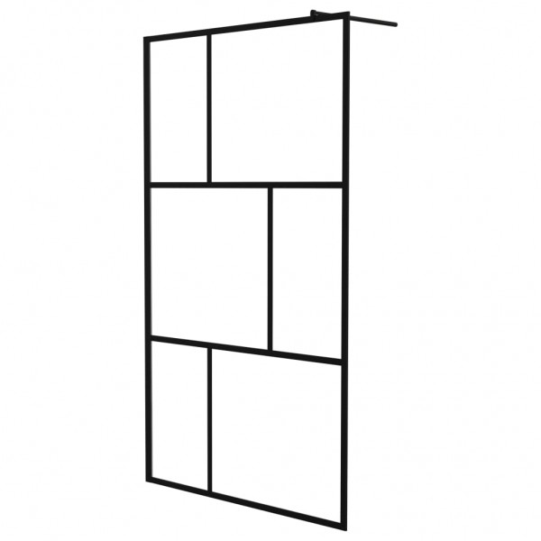 Mampara de ducha accesible con vidrio templado negro 115x195 cm M 2