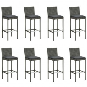 9 pcs conjunto de bar exterior c/ almofadões antracite vime PE H
