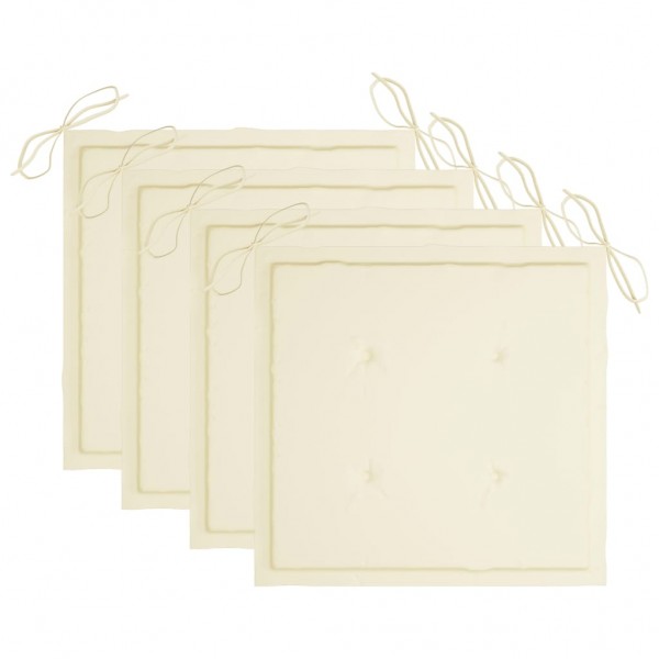 Cojines de silla de jardín 4 uds tela Oxford crema 50x50x3 cm D