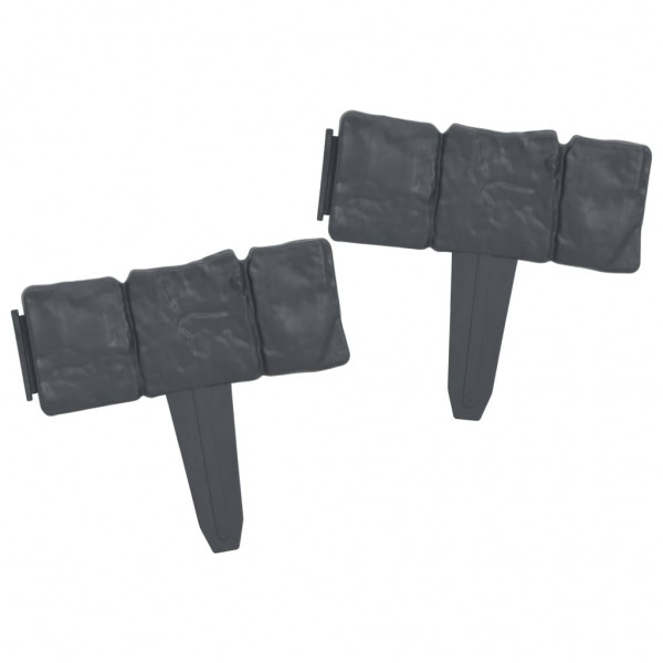 Cerca de relvado com aspeto de pedra 41 pcs plástico 10 m M 4