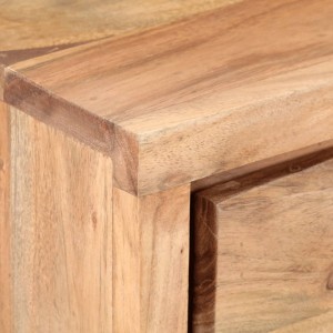 Mesa consola de madera de acacia bordes naturales 100x35x76 cm H