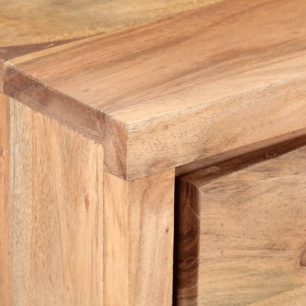 Mesa consola de madera de acacia bordes naturales 100x35x76 cm M 2