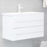 Armario para lavabo madera contrachapada blanco 80x38.5x48 cm 1
