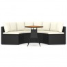 Set de sofás de jardim 5 peças e almofadas ratão sintético preto 2