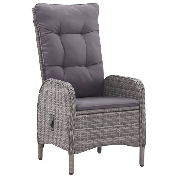 Juego de comedor de jardín de 3 piezas gris M 3