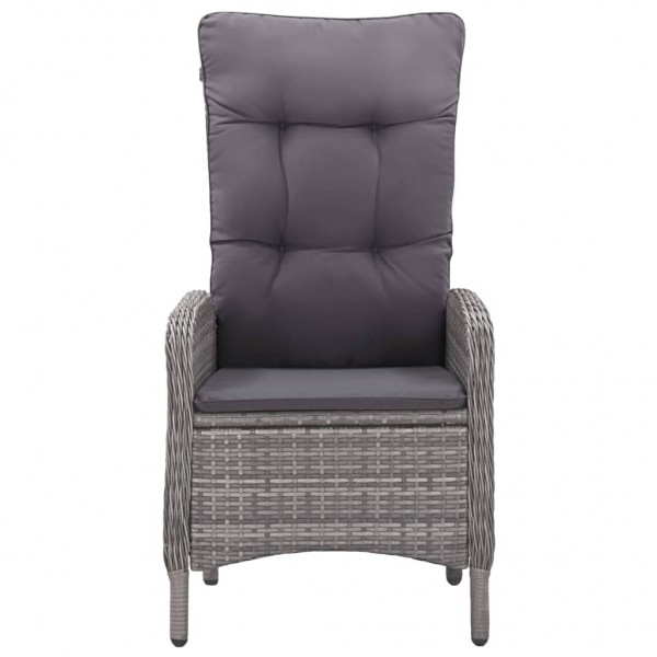 3 pcs conjunto de jantar para jardim cinzento M 4