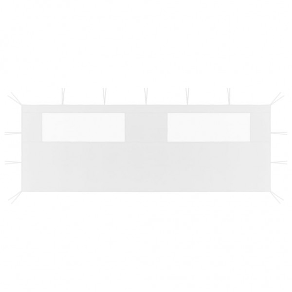 Pared lateral de cenador con ventanas blanco 6x2 m D