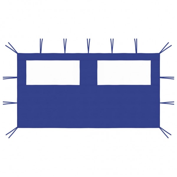 Pared lateral de cenador con ventanas azul 4x2 m D