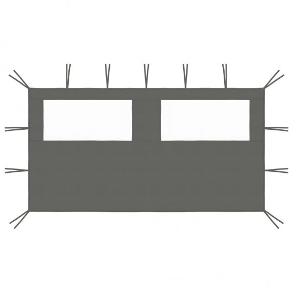 Pared lateral de cenador con ventanas gris antracita 4x2 m D