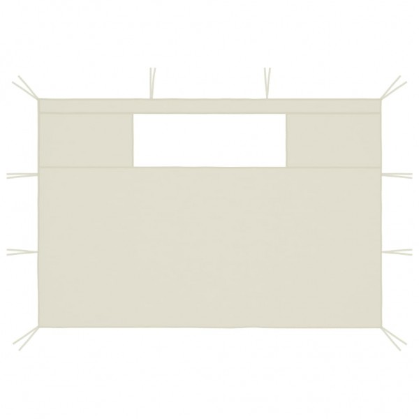 Paredes laterais para gazebo com janelas 2 pcs creme M 3