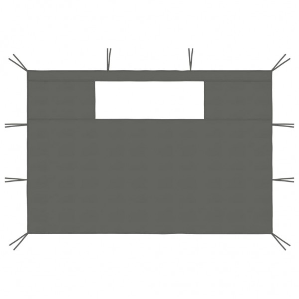 Paredes laterais para gazebo com janelas 2 pcs antracite M 3
